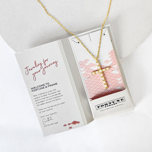 Cross Pendant (Pearl) - Gold